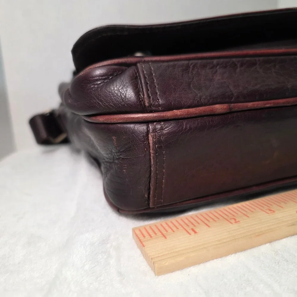 Piel Leather Messenger Bag Dark Brown Crossbody Flap Laptop Bag Made in Colombia